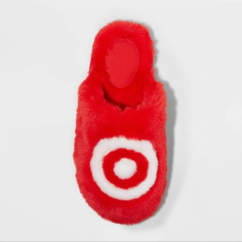 NWOT TARGET Red Fuzzy Slippers - Picture 3 of 4